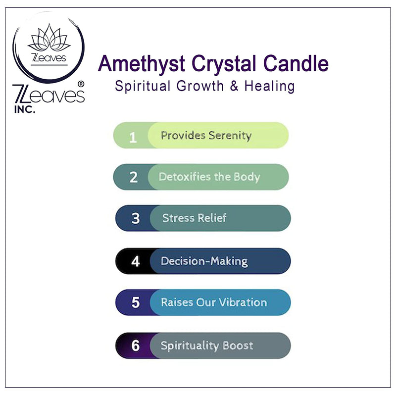 7LEAVES INC Amethyst Crystal Candle