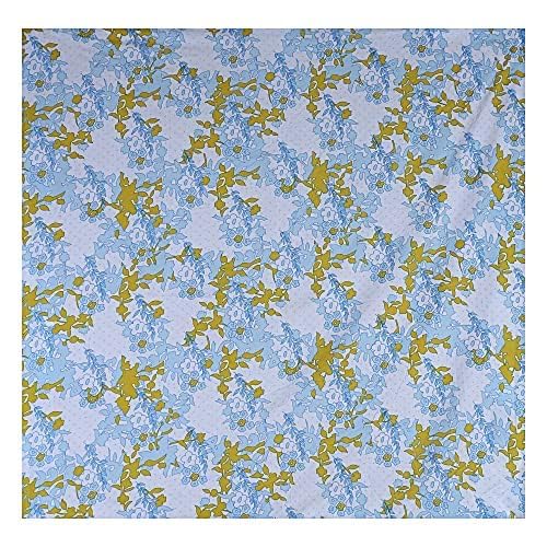 Kuber Industries Micro 130 GSM Double Bedsheet with 2 Pillow Cover (Blue & Yellow) (Pack of 5)