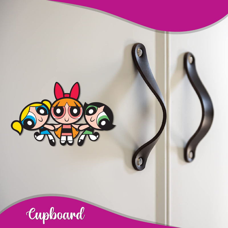 Bhai Please The Powerpuff Girls Wooden Fridge Magnet (Pack of 1) Fun Comic Character Gift and Decoration