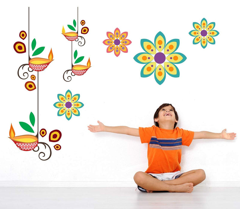 Tuffuk Deepam Large Vinyl Wallstickers for Home Decorations (100 cm x 60 cm)5TZ309