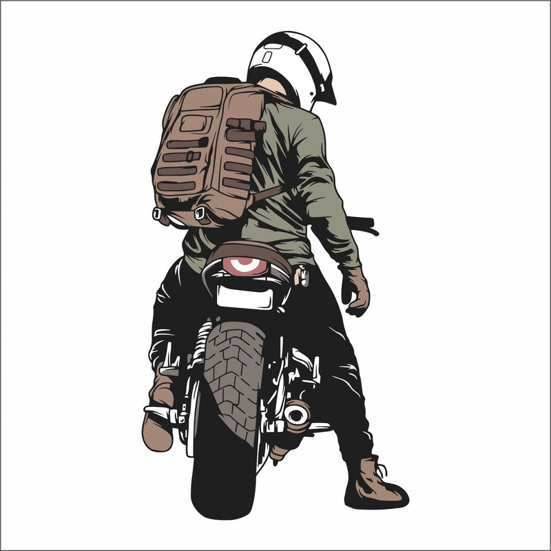 Wall Attraction™ Biker Wall Stickers & Murals Size - 38x71cm MD182_S