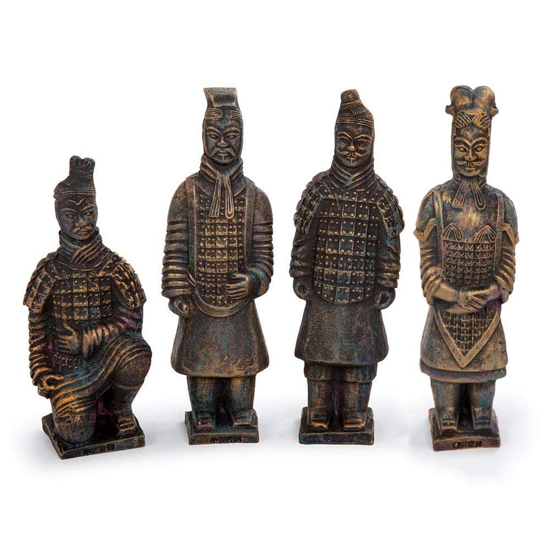 Truu Design, Antique Bronze, CTG Ancient Traditional Terracotta Warrior Figurine Set, 6.5 x 6.5 inches, 12 Pieces