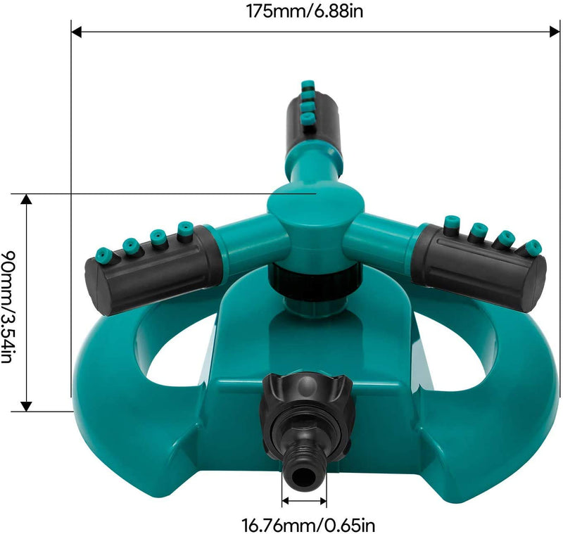 UCRAVO Garden Sprinkler, Adjustable 360 Degree Rotation Lawn Sprinkler, Large Area Coverage, Sprinklers for Yard for Plant Irrigation and Kids Playing