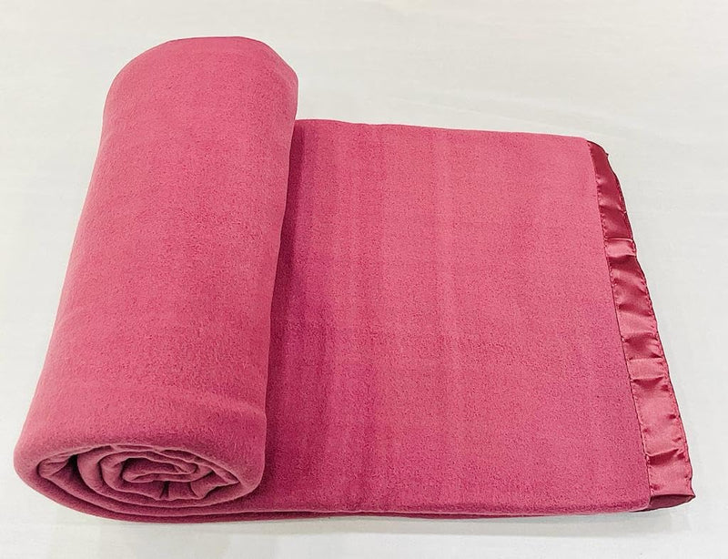 Bombay Dyeing All Season Double bed Very Soft & Cozy Light Weight Poly Acrylic Fleece Blanket. (Size : 220 cm x 240 cm) (Rose)