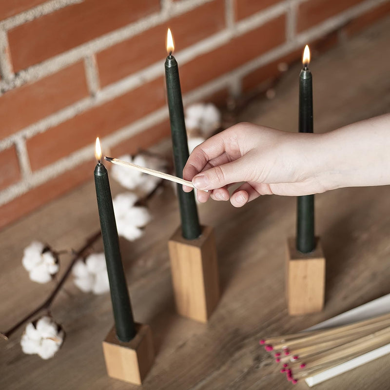 atorakushon Black Taper Stick Candles 10''Inches Scented Decorations Candle for Living Room Valentine Gifts Dinner Table Spa Church X-mass [Set of 8]