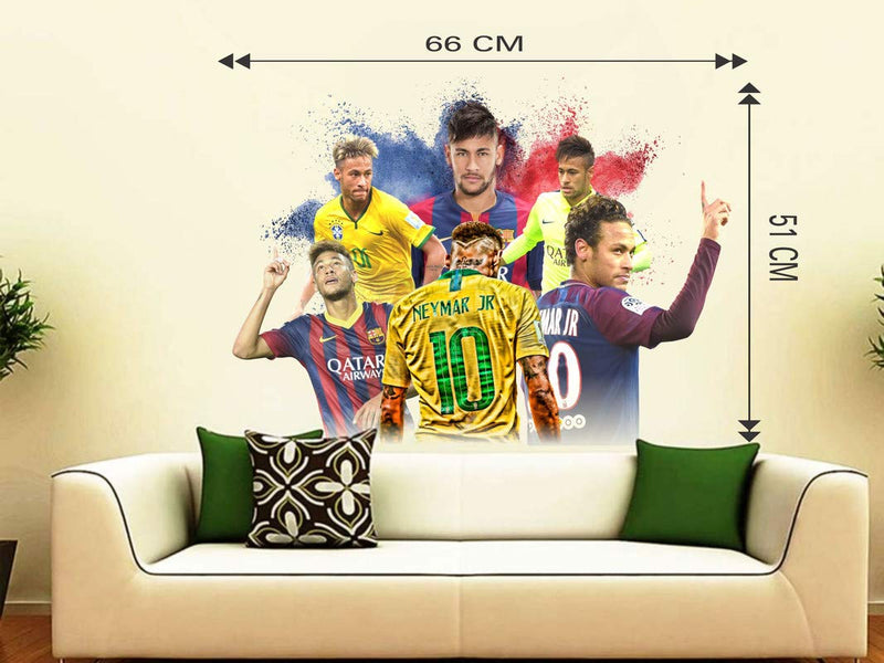 DivineDesigns™ Brazil Player Neymar Jr. Sticker (Size :- 66 X 51 cm) | Wall Sticker for Living Room/Bedroom/Office and All Decorative Stickers