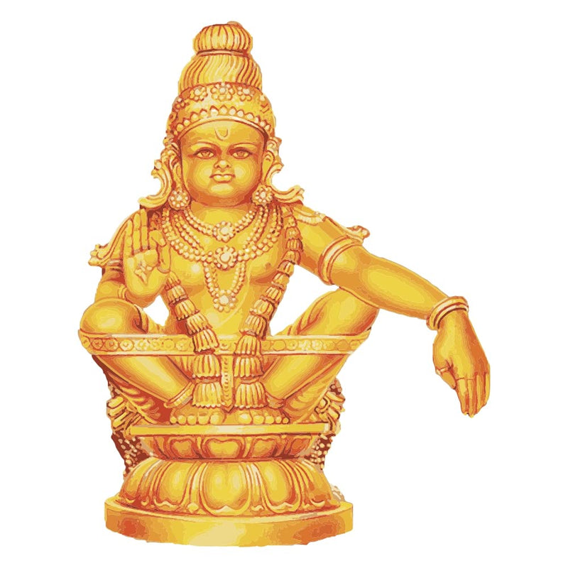 Wallzone Ayyappan Medium Vinyl Wallsticker for Home Decoration (33 cm x 42 cm)