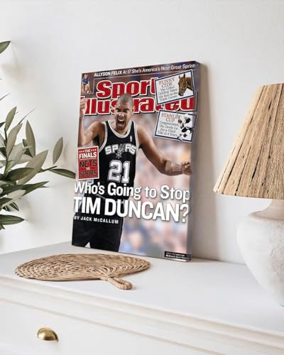 GADGETS WRAP Canvas Gallery Wrap Framed for Home Office Studio Living Room Decoration (9x11inch) - San Antonio Spurs Tim Duncan (2)