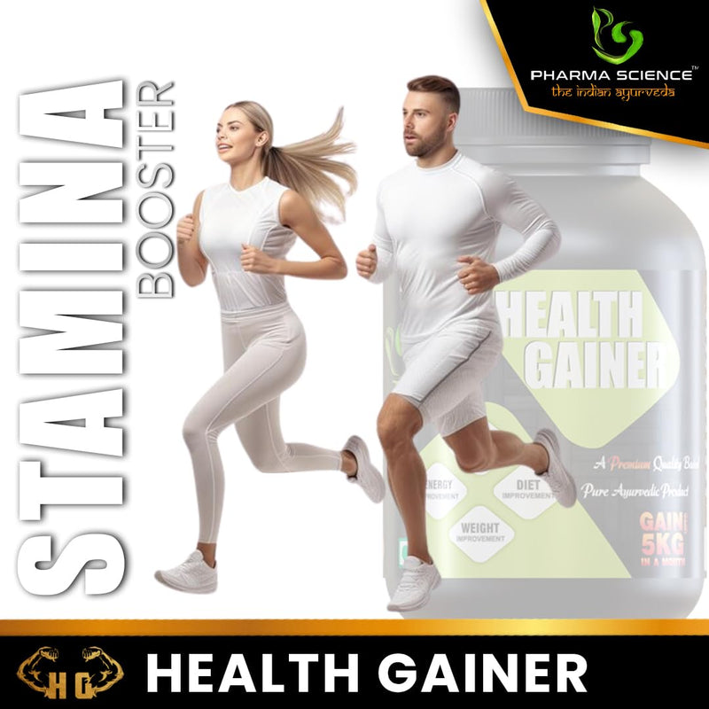 Pharma Science Ayurvedic Weight Gainer Supplement Powder for Men and Women - Increase Stamina, Muscle Mass Bulk & Overall Wellness with Natural Protein & Carbs | Health Gain with High Calories - 100gm