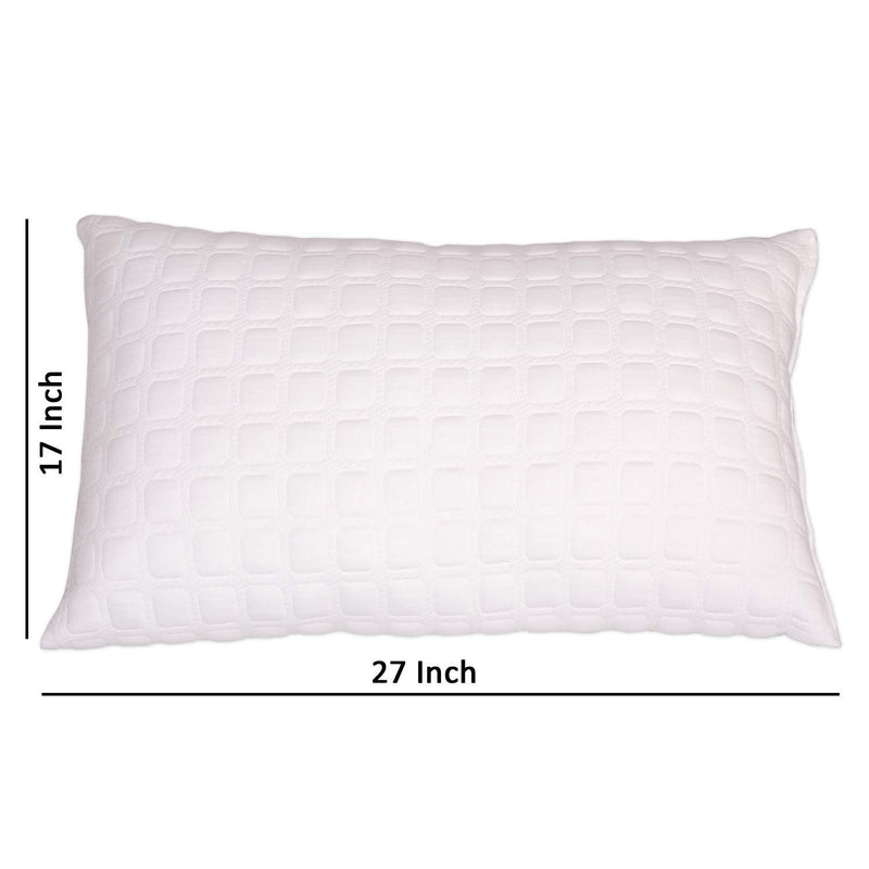 Dreamfactory 400 GSM Knitted Fabric Soft Fluffy Sleeping Pillow (Single) (17x27)