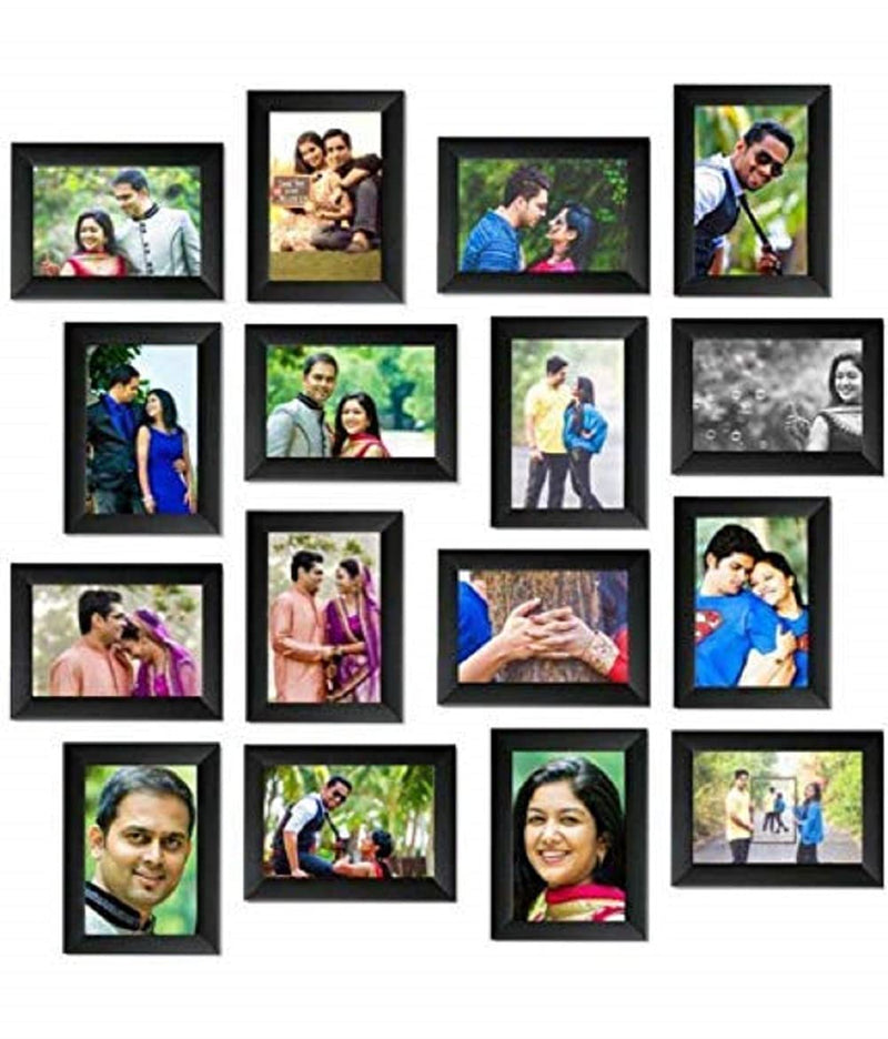 Jacky Collage Photo Frames Set of 16,Wall Hanging 7X5 INCH (Black),