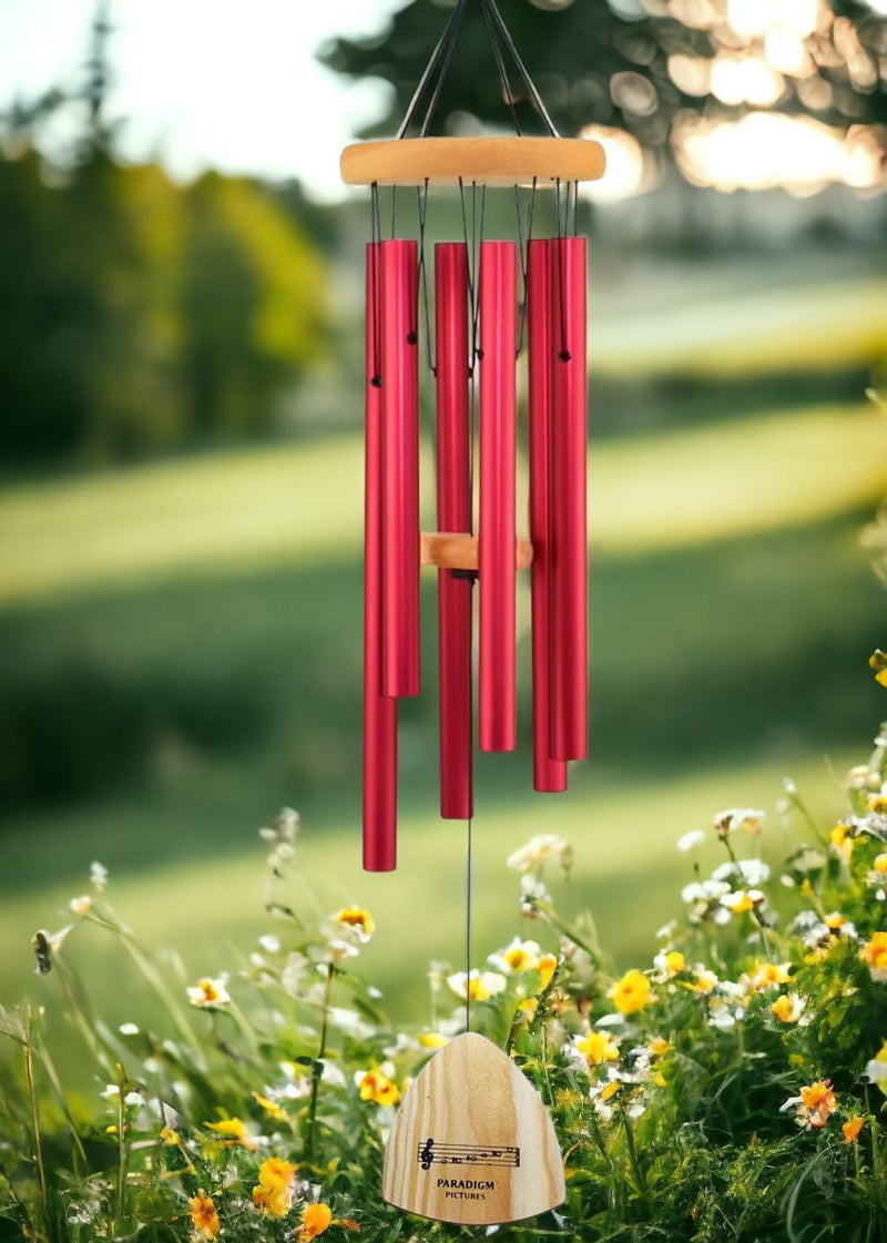 BIG wind chimes for home positive energy items for good luck (red)