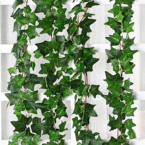 SHOPEE Artificial Hanging Creeper Leaves Vine (Green, 12 Pieces)