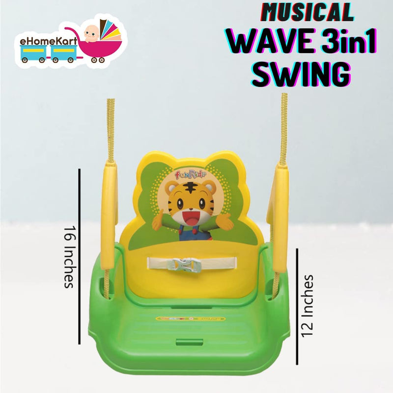 Ehomekart Wave Adjustable 3 in 1 Swing for Kids, Green