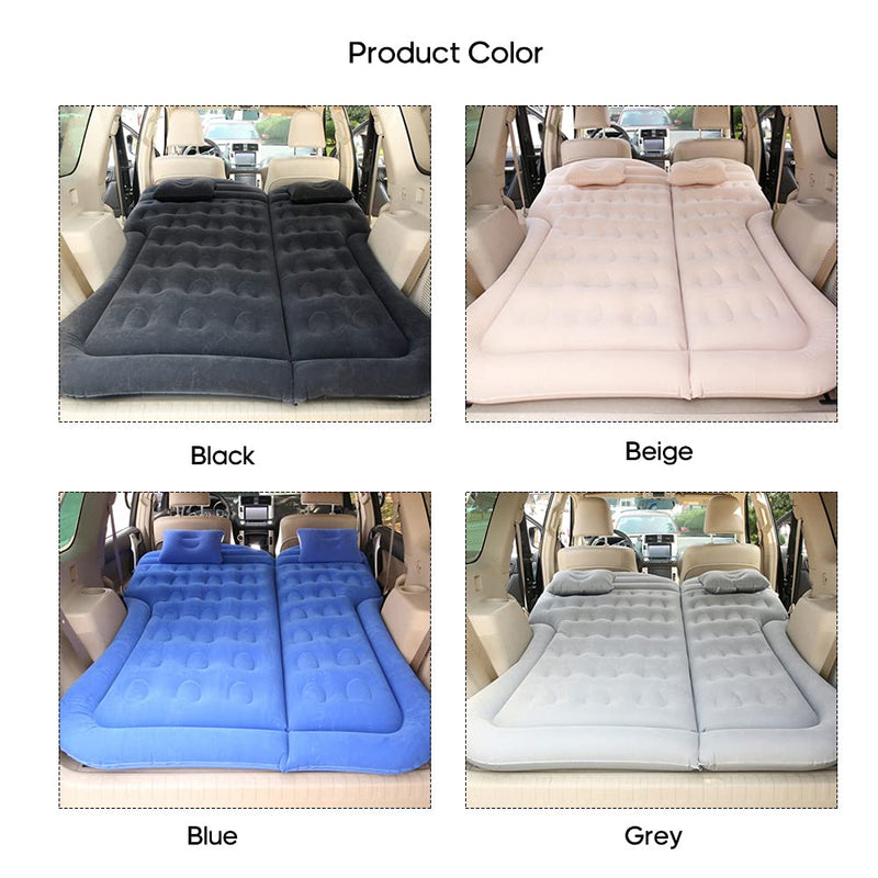 Car Bed Air Mattress Universal SUV Car Travel Slee g Pad Outdoor Cam g Mat(Grey) -Layfoo