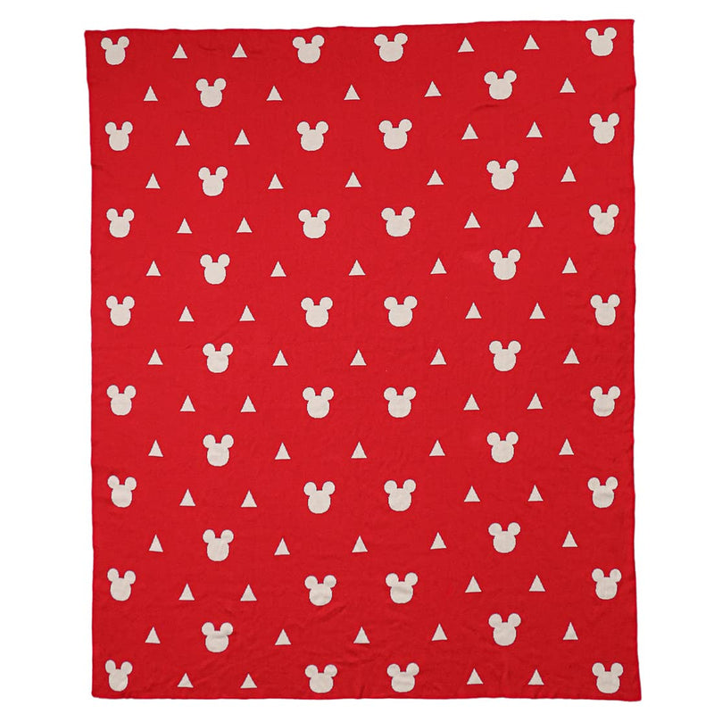 Pluchi Disney Cotton Knitted Throw/AC Blanket for Kids for Use in All Seasons (125x150 cm) (Mickey Loves Triangles)