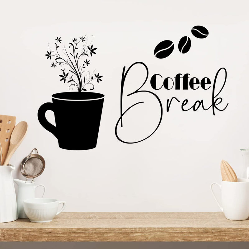 Avni Creations Coffee Quotes Wall Stickers/Wall Decals for Cafe,Coffee Shop - Wall Sticker for Kitchen - Coffee Sticker for Hotel and Restaurant (48cm x 84cm) (Coffee -2)