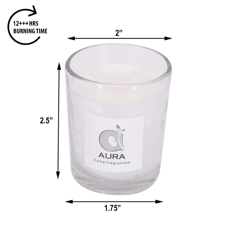 AURA Pure White Shot Glass Candles - Pack of 12