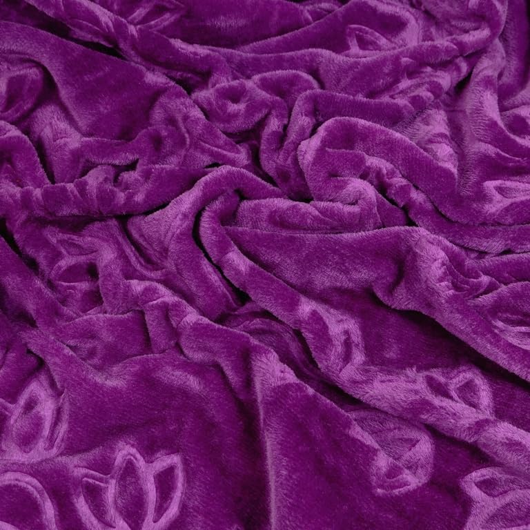 MAGICAL Super Soft and Warm Light Weight Double Bed Mink Blankets for Mild-Winter (Purple) 220cmx200cm.