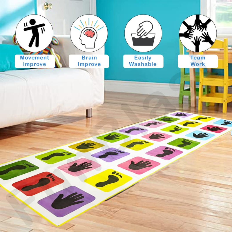 FunBlast Kids Hopscotch Jumbo Play Mat Game for Kids and Adults Family Game, Kith-Kith, Stapu, Langi, Chalk Game - Large (40" x 108") – Multicolor