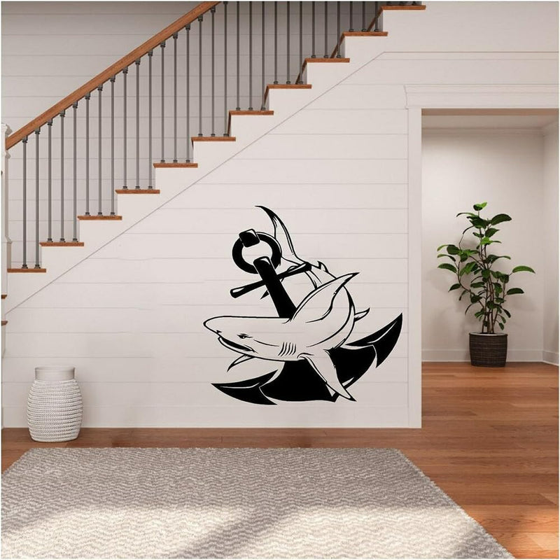 GADGETS WRAP Vinyl Shark Anchor Wall Decal Navigation Anchor Wall Stickers