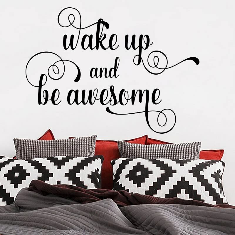 GADGETS WRAP Wall Decal Vinyl Sticker for Home Office Room Decoration Wake Up and Be Awesome Wall Sticker