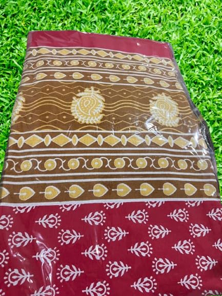 Organic Cotton Bedsheet, Hand-Dyed, Large, 100% Cotton, Machine Washable double bed size(Queen Size) 78 * 90 (Brown) 2 pillow Cover