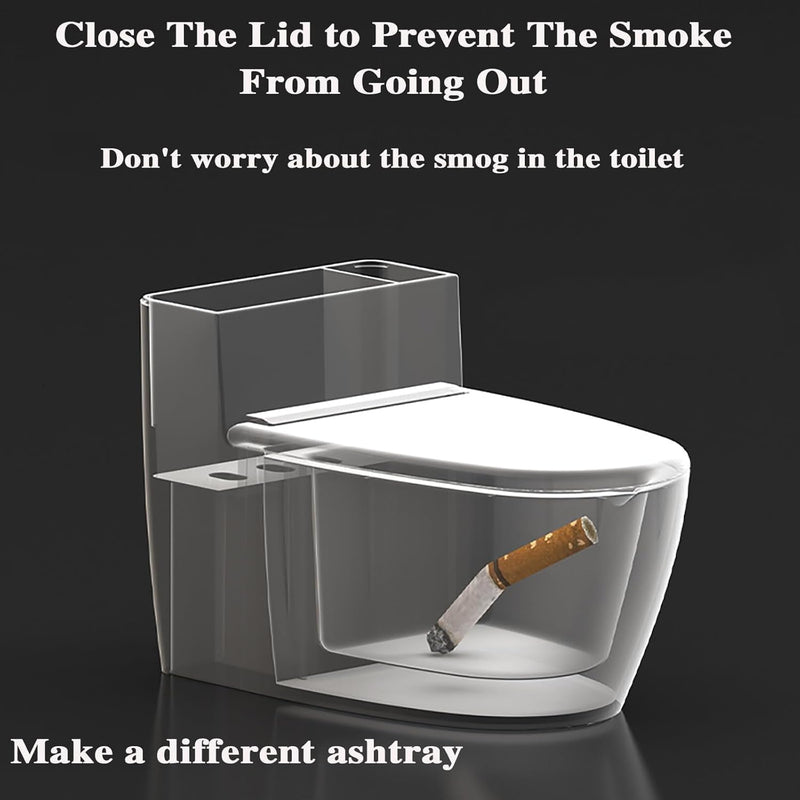 Divik Wall Mounted Toilet Shape Cigarette Ashtray Desktop Ashtray Smokeless Outdoor Ashtray with Lid Suitable for Indoor, Bedroom, Hotel, Bathroom, Office (1Pcs)