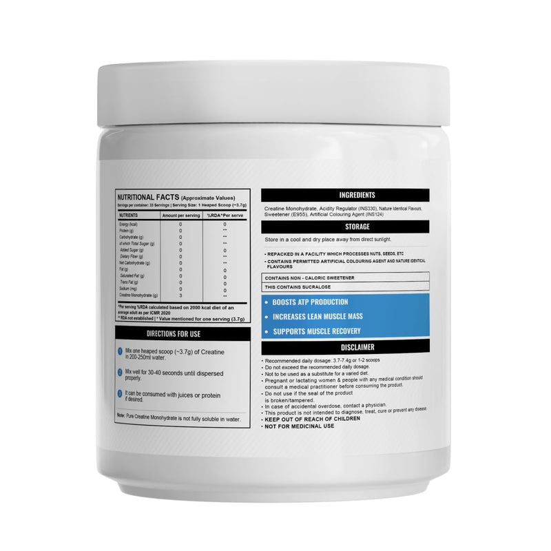 Wellcore - Pure Micronised Creatine Monohydrate(Fruit Fusion, 33 Servings) | Rapid Absorption | Enhanced Muscle strength & Power