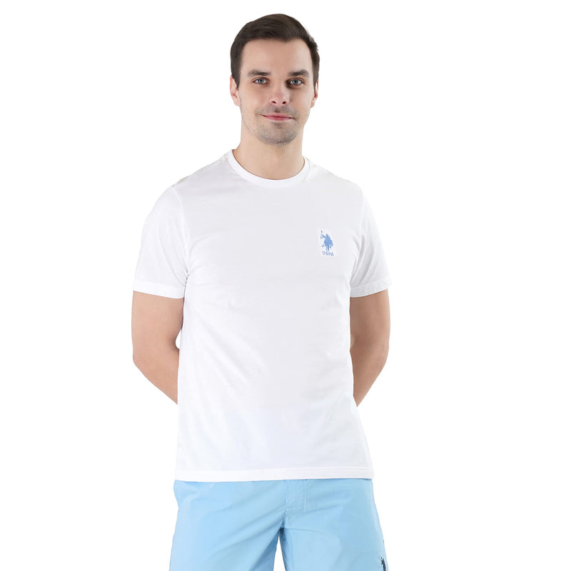 U.S. Polo Assn Mens Crew Neck Embroidered Logo I633 Lounge T-Shirt - Pack Of 1 (WHITE L)