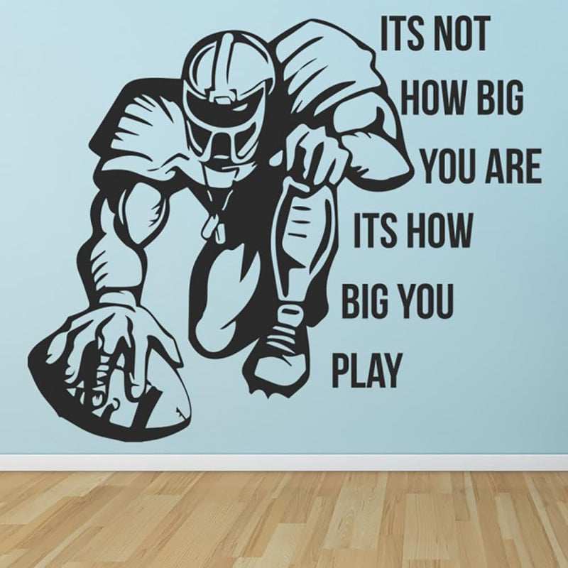 GADGETS WRAP Wall Decal Vinyl Sticker How Big Do You Play with N Football for Office Home Wall Decoration