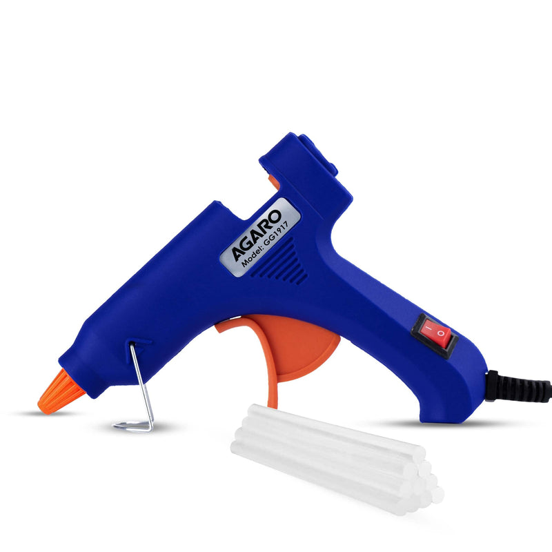 AGARO Gg1917 Glue Gun, 60W, High Temp Corded Electric Heavy Duty Hot Melt Gun Kit With Glue Sticks((11Mm, Blue)