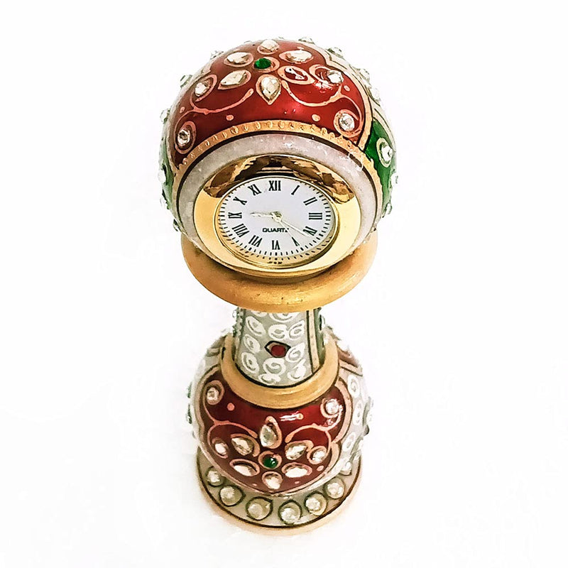 Handicraft Kingdom Clock For Kitchen Decoration Mini Cute Home Bathroom, Office Tabletop Display, Living Room, Bedroom & Bedside Gift With Laxmi Ganesh Chowki| Approx Size 2x6 Inch & Wt 600Gm PackOf 5