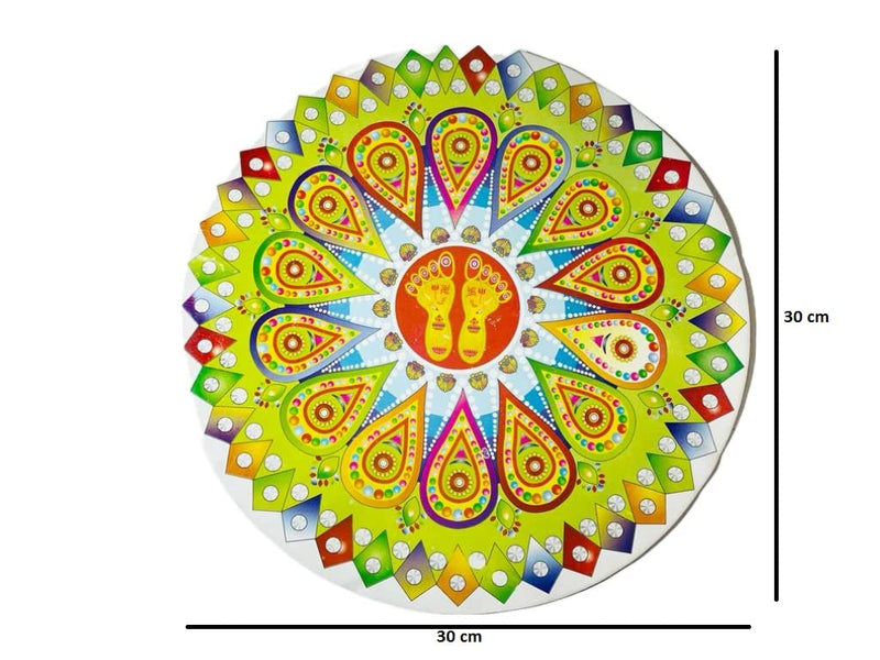 Rangoli Large Size Sticker Multicolour for Occasions, Diwali, Poonam,in (30x30 cm) Size.