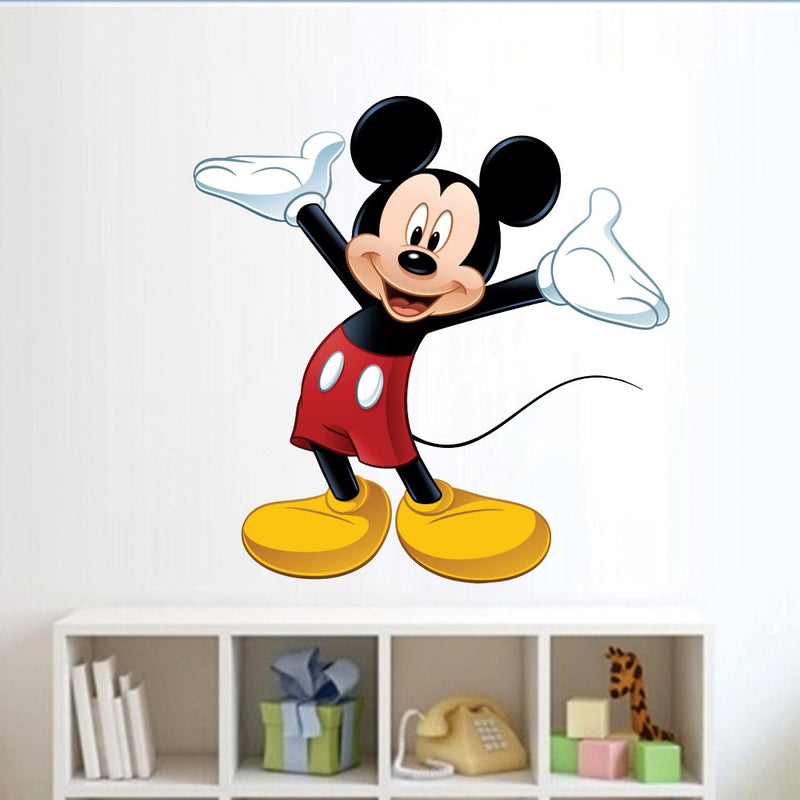 Cute Mickey Mouse Self Adhesive VinylWaterproof Decorative Wall Stickers for Hall, Bedroom, Kitchen and Furniture