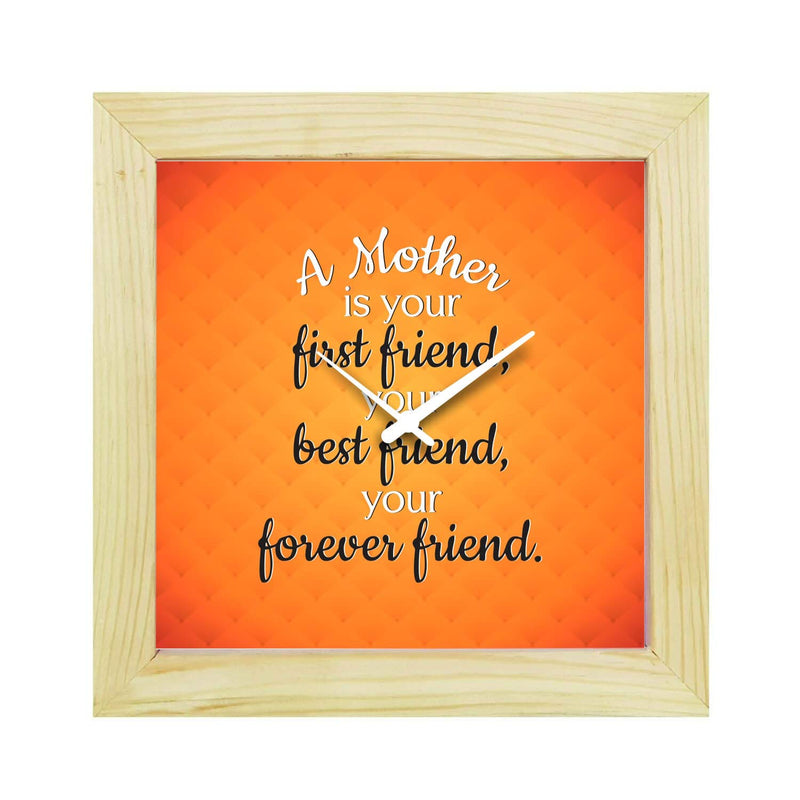 Yaya Cafe A Mother is Your Forever Friend Desk Clock Canvas Home Decor - 8x8 inches