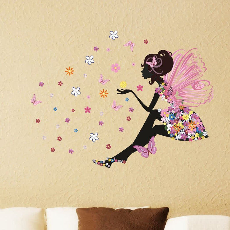 Delight Art Happy Walls Fairy with Butterflies Design Wall Sticker Size - ( 75*56 ) cm Model id - ( DAMC00611L )