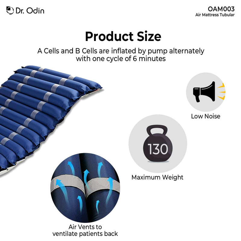 Dr. Odin OAM003 Anti Bedsore Air Mattress Tubular | Pressure Relief, Adjustable, and Portable | Make in India (Small)