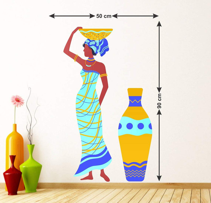 Tuffuk Village Girl Large Vinyl Wallstickers for Home Decorations(50 cm x 90 cm)5TZ245