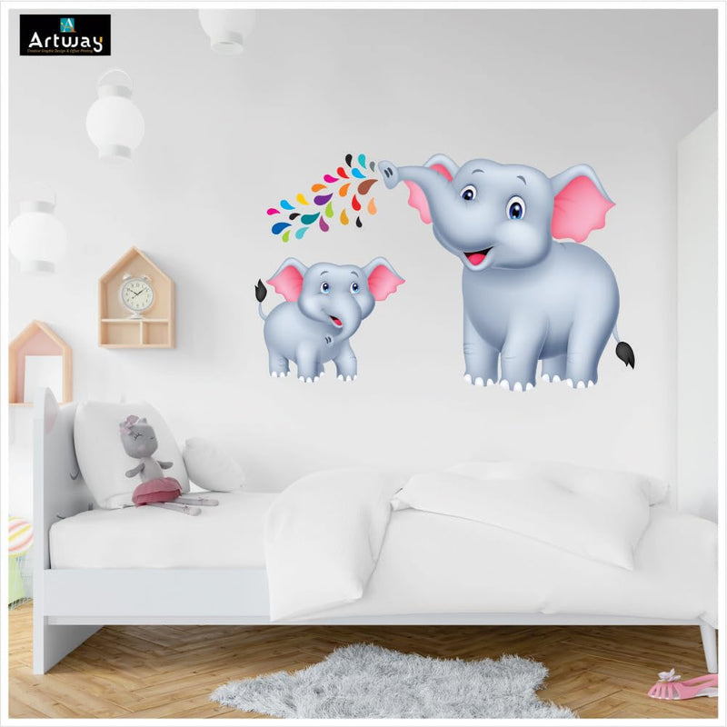 Artway Home Decor 3D Elephant Wall Sticker for Kids Living Room (Vinyl, Multicolour, 62 x 45 cm)…