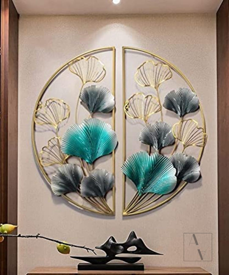 Craft2lance Ginkgo Tree Leaf Metal Wall Art Decorations|Modern Luxury Metal Wall Nature Art Decor,|Perfect 3D Wall Sculpture(Set Of 2)