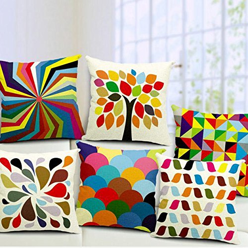AEROHAVEN™ Set of 5 Multi Colored Decorative Hand Made Jute Throw/Pillow Cushion Covers - CC24 - (16 Inch x 16 Inch)