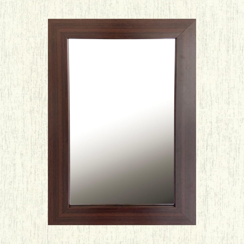 DJ ARTS Wall Glass Bedroom Mirror,Bathroom Mirror,Makeup Mirror/Solid Brown Wood Made (12x18 Inches)