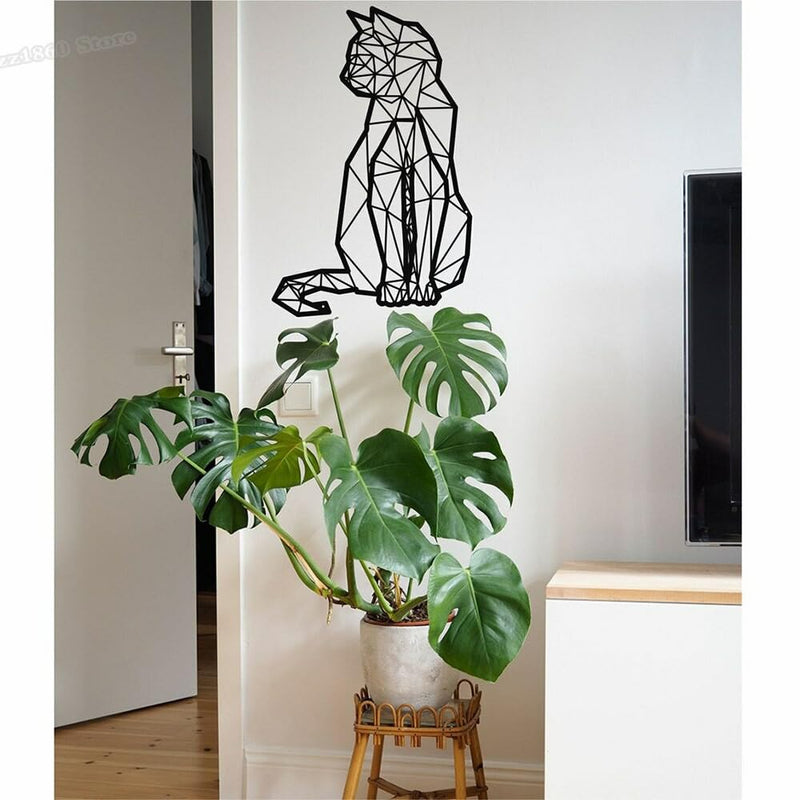 GADGETS WRAP Vinyl Animals Cat Art Geometric Cat Wall Decal