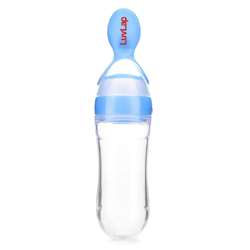 LuvLap Silicone Easy Squeezy Baby Food Feeder, 4M+, 90ml, (Blue)