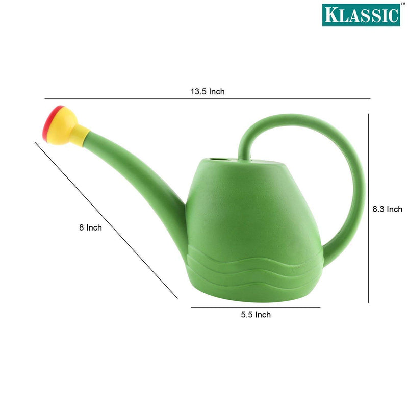 Klassic Watering Can (1.8L)| Plastic Green Water Can with Sprayer for Plants/Garden | Indoor Outdoor Watering Shower Can | Sprinkler for Plants | Watering Hand Bottles for Garden | Water Spray Can