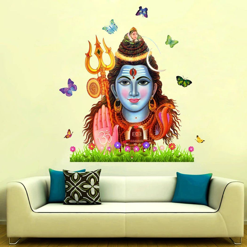 Delight Art God of Shiv ji Design Wall Sticker Size - (62 * 64) cm Model id - (DAMC00745L)