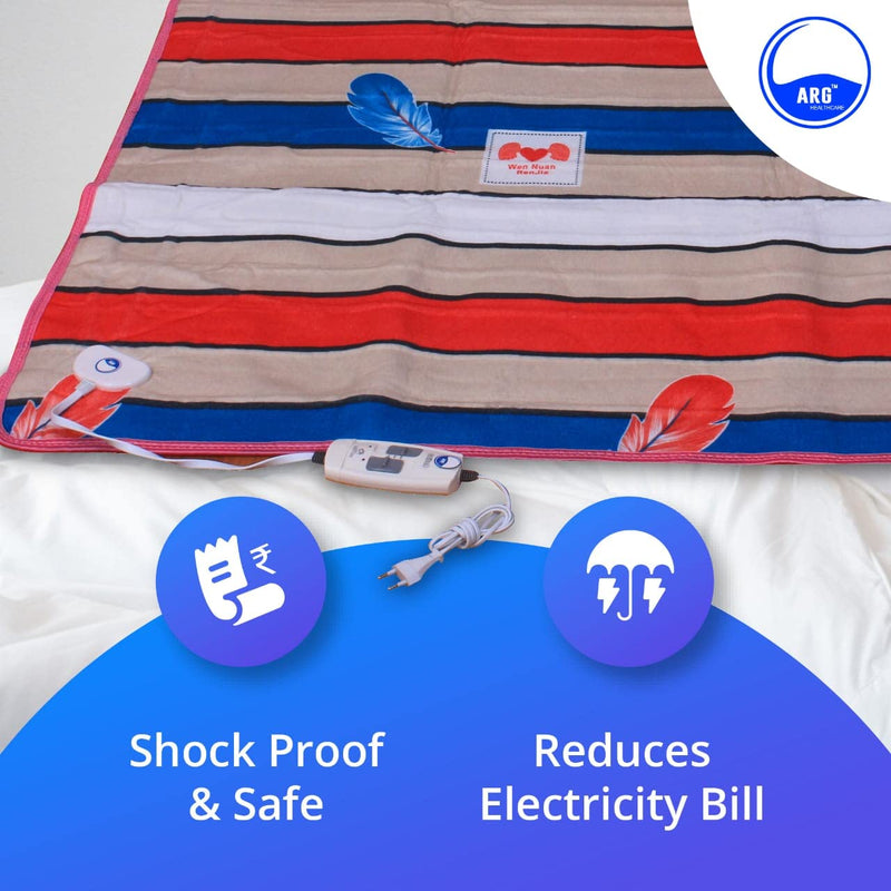 Wudnik Electric Bed Warmer - Electric Blanket - Single Bed Size (Size - 75×150cm) (Pink) (Health Card Free of MRP RS. 1500)