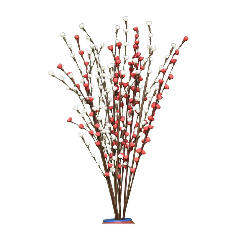 CRAFTWAFT Artificial Mini Rose Floral Bunch (Red White)