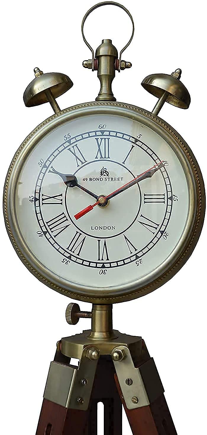 Time instruments Tripod Antique Wooden Clock Standind 28 inches